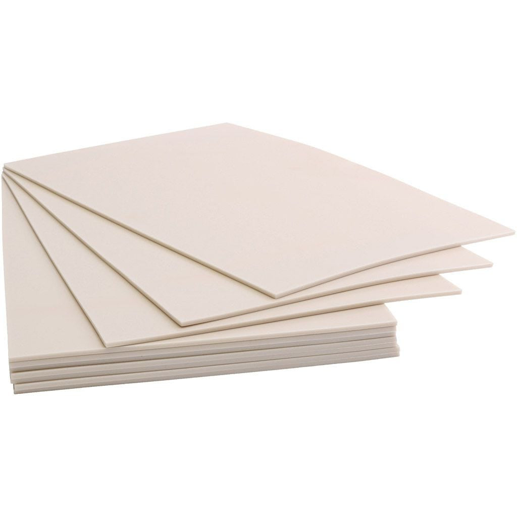 Creativ Company Linolplatte, Kunststoff, Weiss, 20 × 30 cm, 3 mm, 10 Stk.