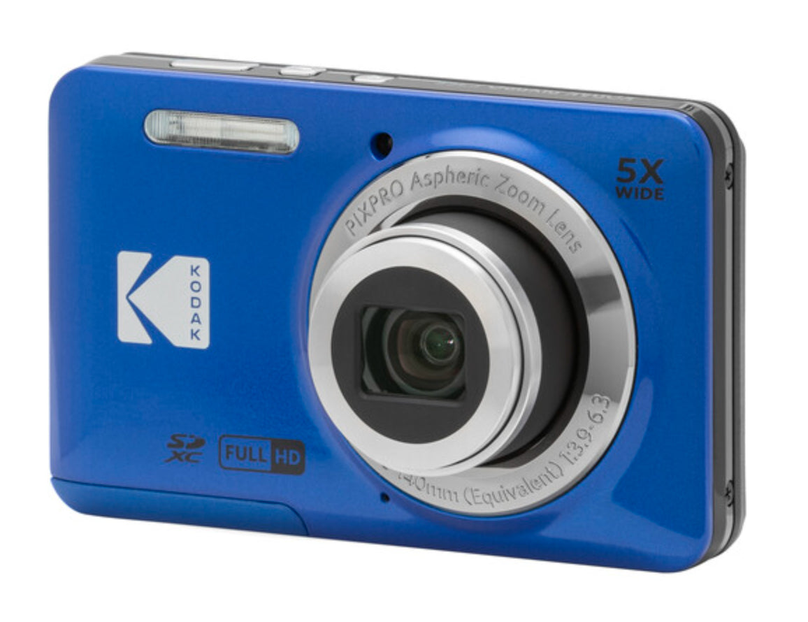 Kodak Pixpro FZ55 – Kompaktkamera, 16 MP, 5x optischer Zoom, 2,7" Display, Full HD, Blau