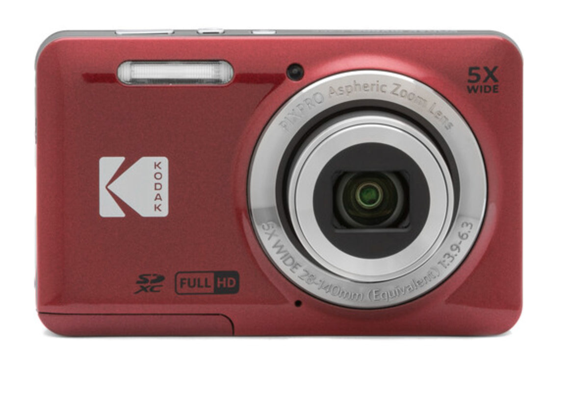 Kodak Pixpro FZ55RD – Kompaktkamera, 16 MP 1/2,3", 1080p, 5× optischer Zoom, Rot