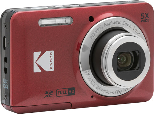 Kodak Pixpro FZ55RD – Kompaktkamera, 16 MP 1/2,3", 1080p, 5× optischer Zoom, Rot