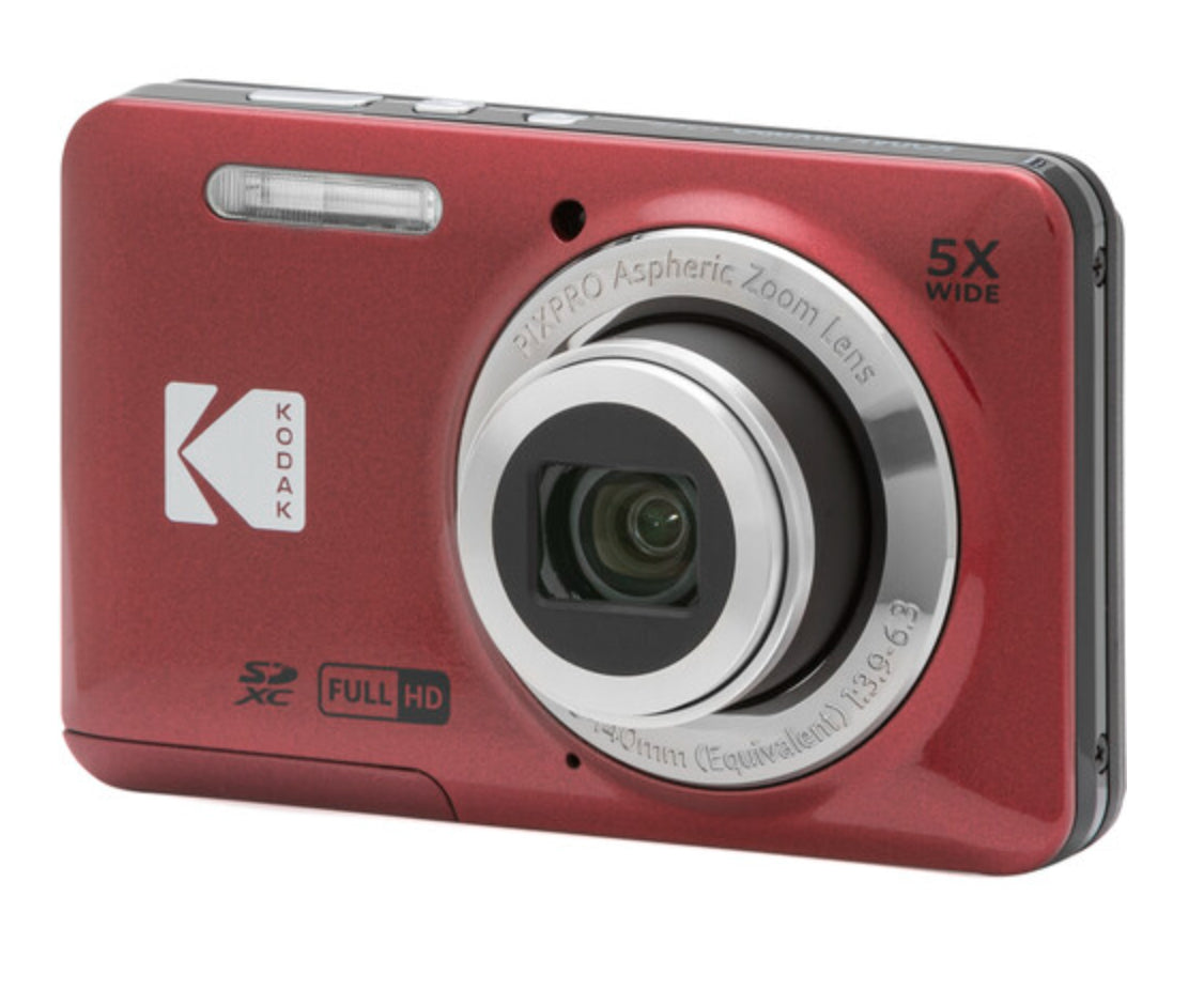 Kodak Pixpro FZ55RD – Kompaktkamera, 16 MP 1/2,3", 1080p, 5× optischer Zoom, Rot