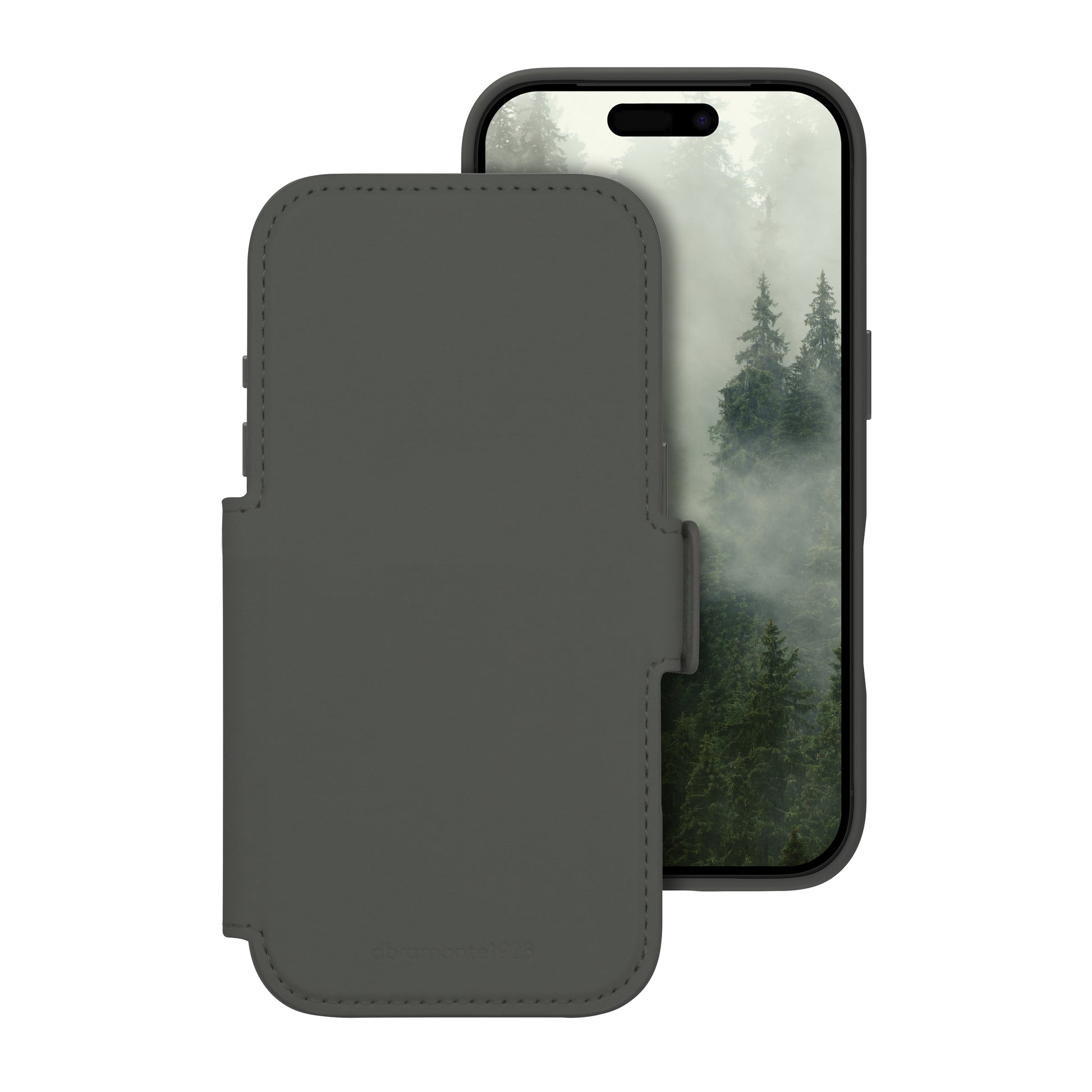 dbramante1928 Lynge MS ICON – Folio – für Apple iPhone 17 Pro, MagSafe, mit Kartenfach, Kunststoff, Grün