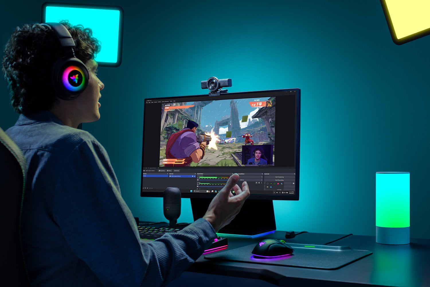 Razer Kiyo V2 X Webcam – 2K, 60 fps, Autofokus, USB-A, Sichtschutz – Schwarz