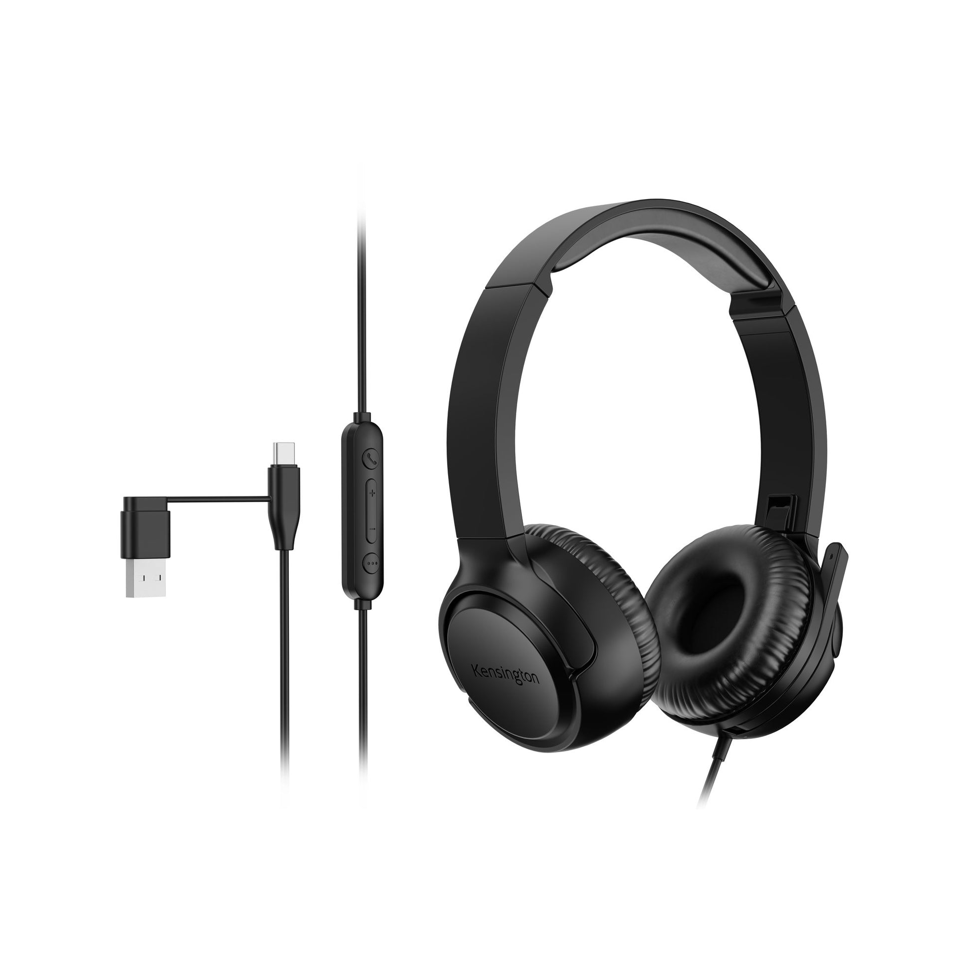 Kensington H950 EQ Office-Headset – On-Ear, Stereo, Kabel (USB-C/USB-A), Schwarz