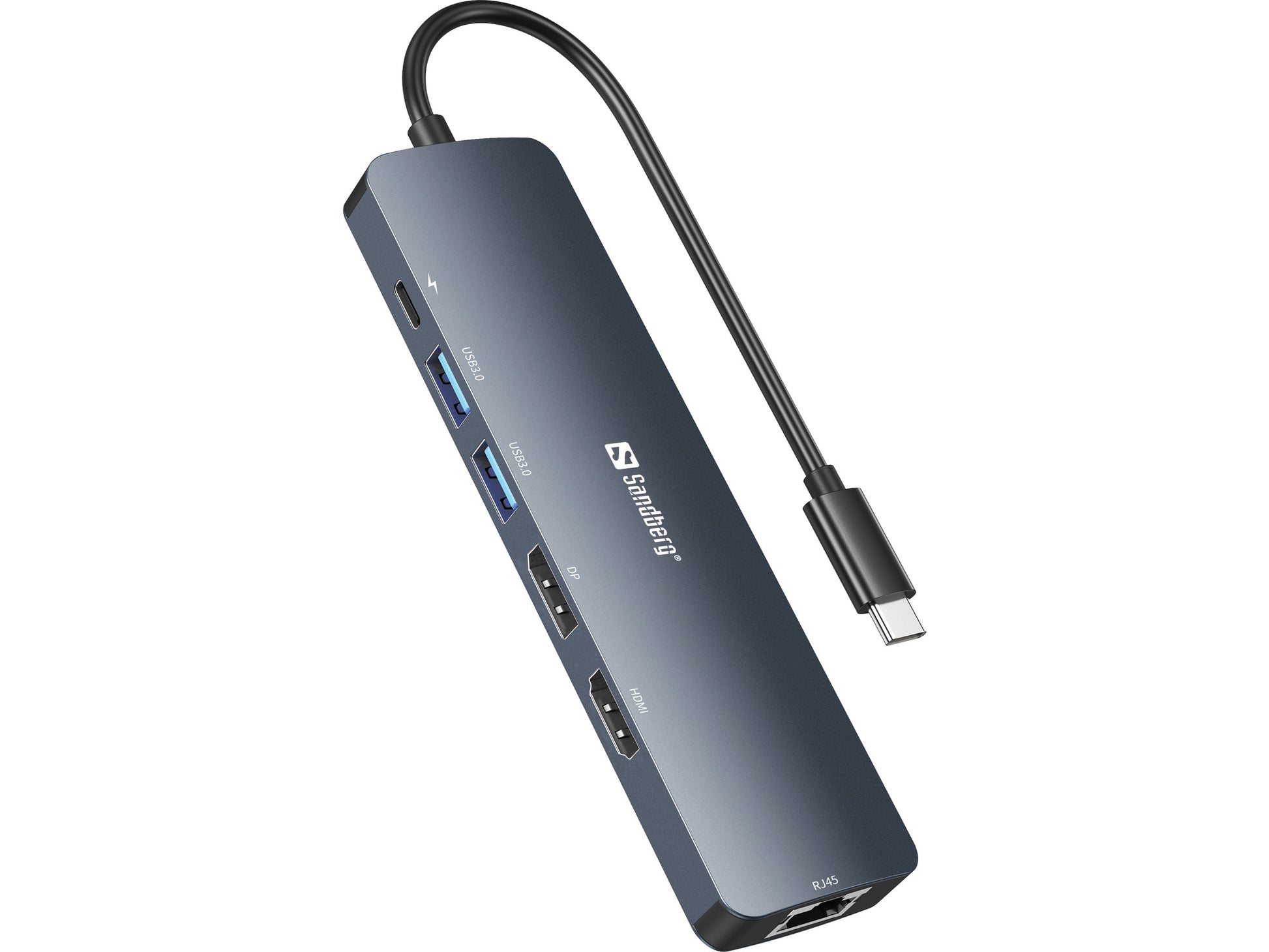 Sandberg 136-43 Dockingstation – USB-C, 1× DP, 2× HDMI, 2× USB-A, 1× USB-C, 100 W PD, Fast Ethernet