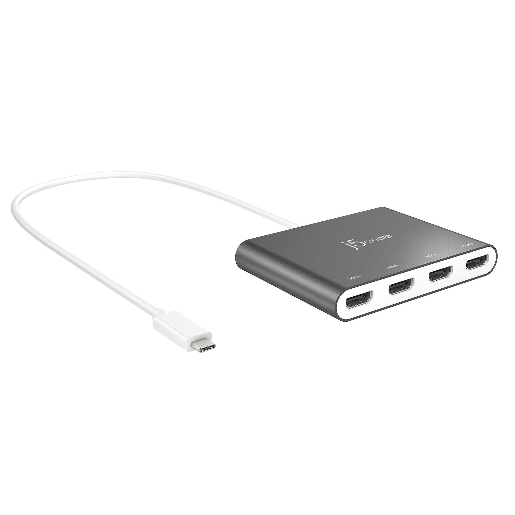 j5create JCA366-N Multi-Monitor-Adapter USB-C zu 4× HDMI – 1920 × 1080 @ 60 Hz, 0,5 m, USB 3.2 Gen 1