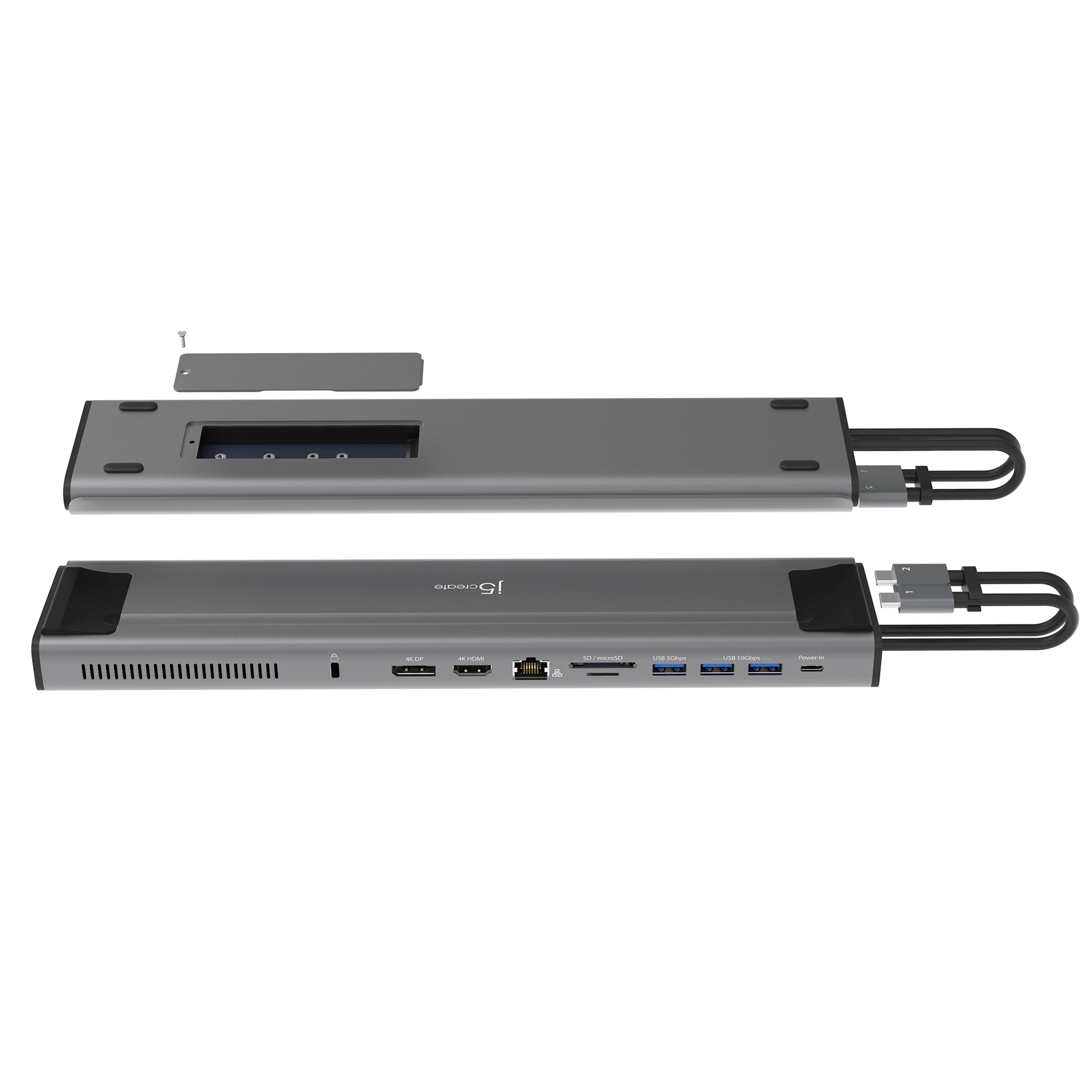 j5create JCD552-N Dockingstation – USB-C, 1× DP, 1× HDMI, 3× USB-A, 100 W PD, GbE, microSD, für Windows/Mac