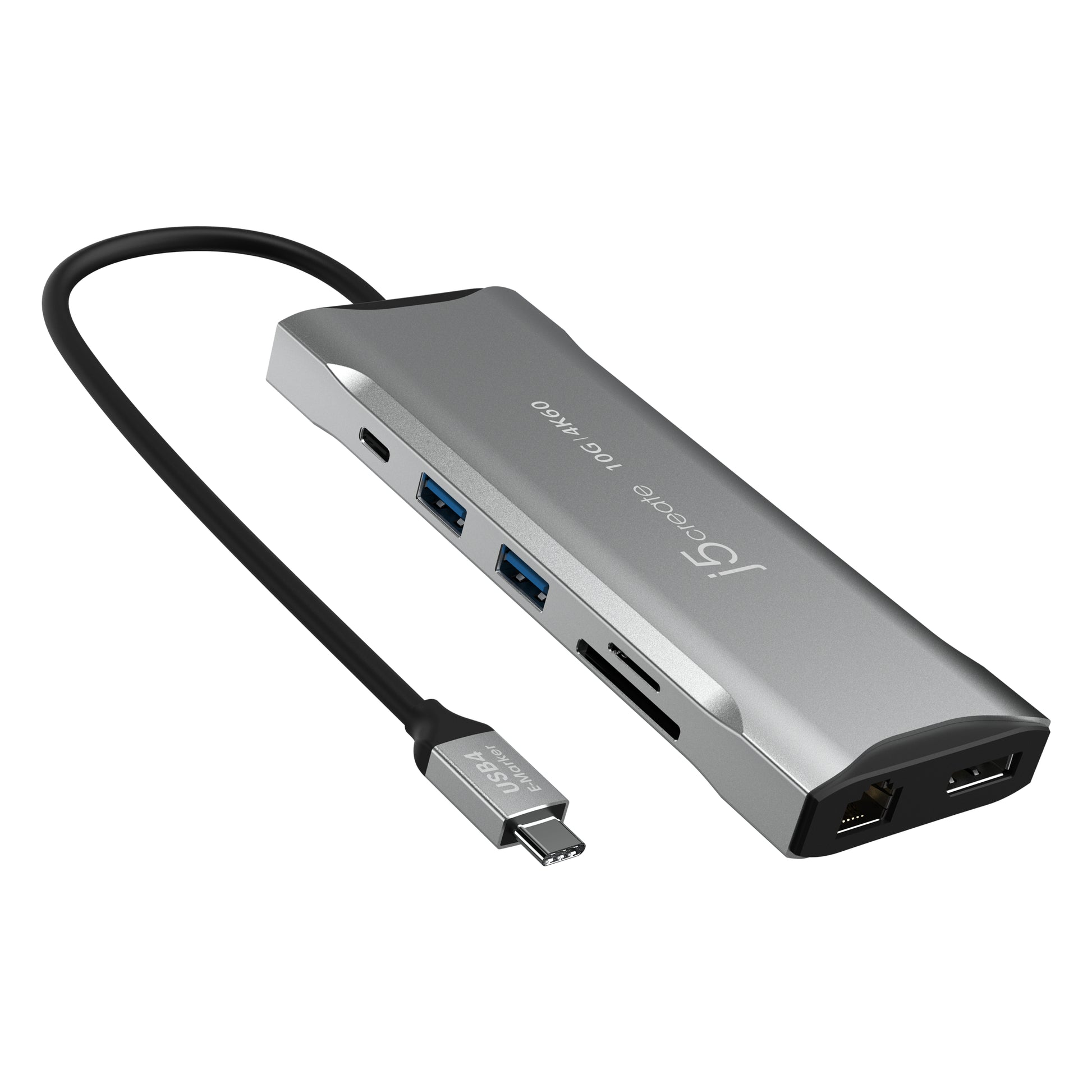 j5create JCD397-N Dockingstation – USB-C, 1× DP, 2× HDMI, 2× USB-A, 2× USB-C, 100 W PD, GbE, für Windows/Mac