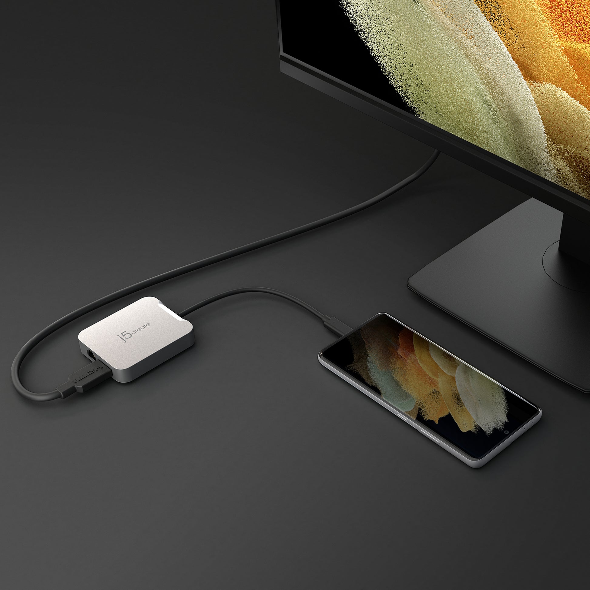 j5create JCD391-N Multiport-Adapter – USB-C, 1× HDMI, 2× USB-A, 85 W PD, GbE, für Windows/Mac/ChromeOS