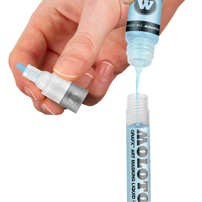 Molotow 728001 Maskiermarker – Spitze 2 mm, Blau, Nachfüllbar, Austauschbare Spitzen – Für Viele Oberflächen