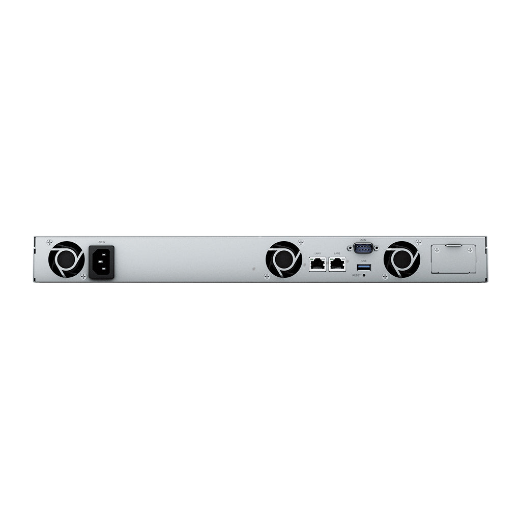 Synology RS422+ – 4-Bay Rack 1U NAS – AMD Ryzen R1600, 2 GB RAM, 1GbE, DSM, für 2,5"/3,5" HDD/SSD, SATA
