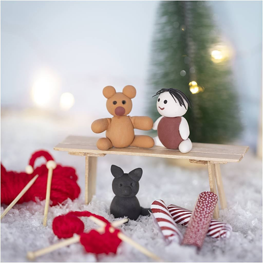 Creativ Company Elfentür / Wichteltür Szene – Bastelset – Wichtel – Weihnachten – Mehrfarbig