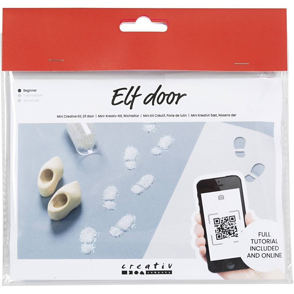 Creativ Company Bastelset – Elfentür / Wichteltür Szene, Weihnachten – Sperrholz, Mehrfarbig