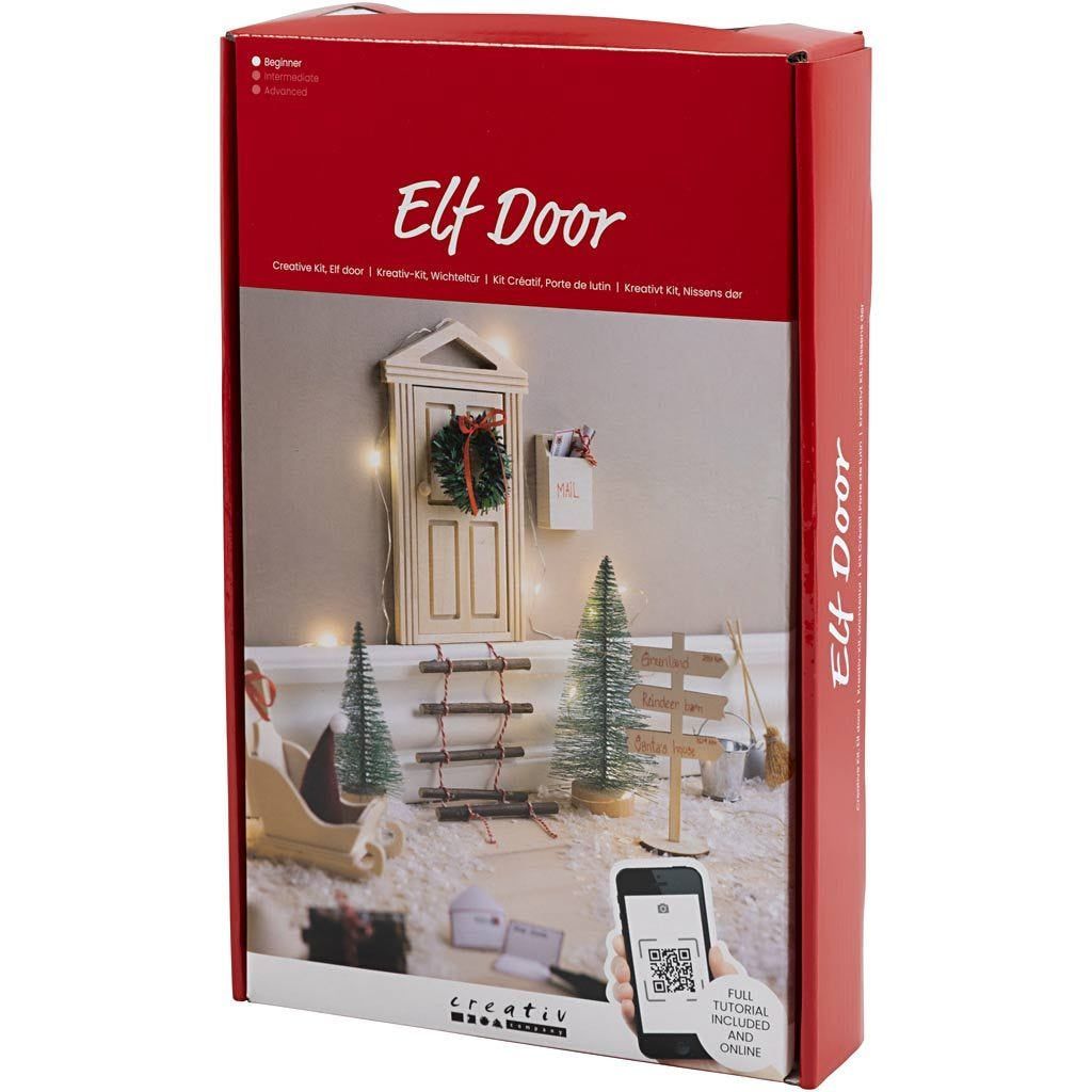 Creativ Company Elfentür-Set aus Sperrholz, Wichtel-Motiv beige/ahorn, 1 Stück