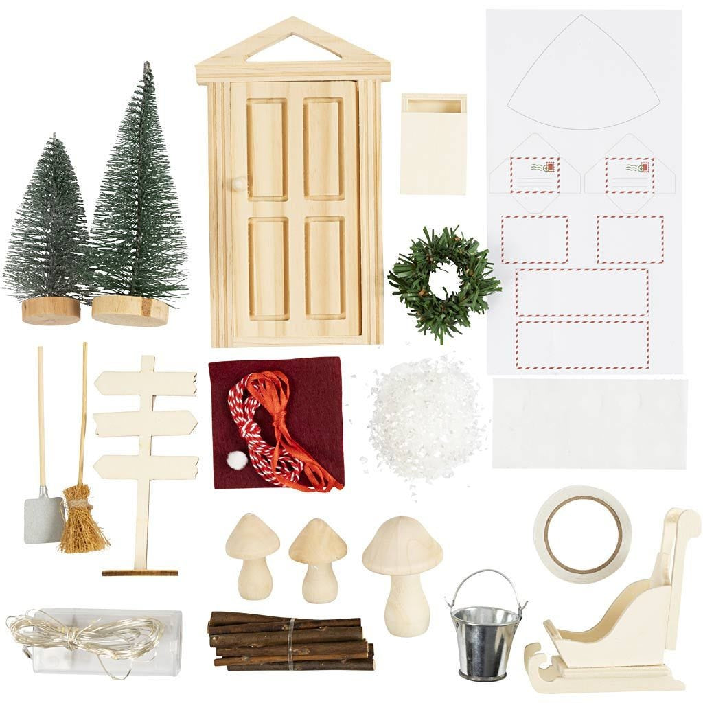 Creativ Company Elfentür-Set aus Sperrholz, Wichtel-Motiv beige/ahorn, 1 Stück