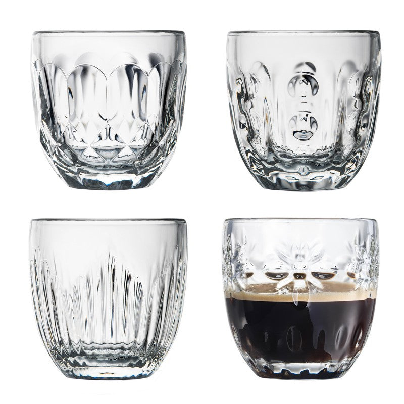 La Rochère Espressotassen Troquet – 4er Set, 100 ml, Ø 6,2 cm, Glas, Transparent, spülmaschinenfest