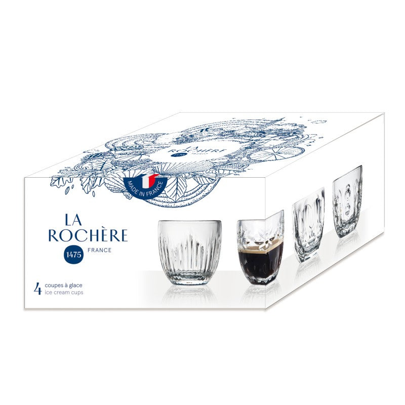 La Rochère Espressotassen Troquet – 4er Set, 100 ml, Ø 6,2 cm, Glas, Transparent, spülmaschinenfest