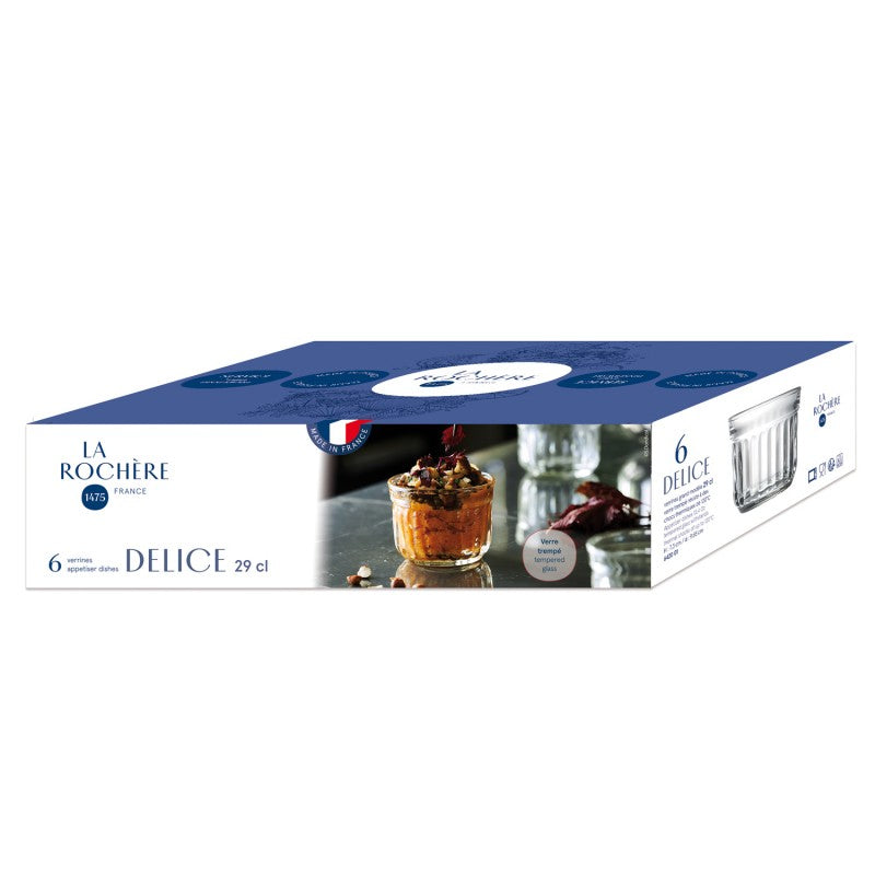 La Rochère Servierschale Delice – 6er Set, 290 ml, Ø 9,6 cm, Glas, Transparent, spülmaschinenfest