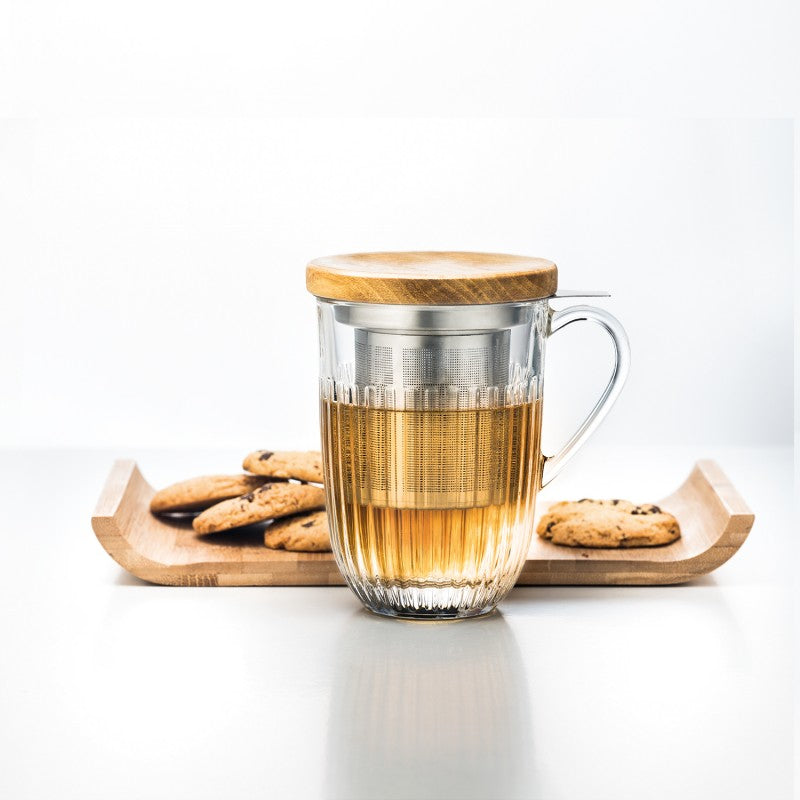 La Rochère Tee-Set Ouessant – 360 ml, Ø 9,0 cm, Glas, mit Deckel, Edelstahlfilter, spülmaschinenfest