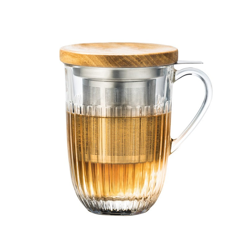La Rochère Tee-Set Ouessant – 360 ml, Ø 9,0 cm, Glas, mit Deckel, Edelstahlfilter, spülmaschinenfest