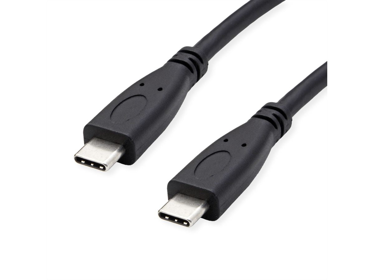 ROLINE Recycled Material ROLINE – USB-C auf USB-C Kabel – USB 3.2 Gen 2 (10 Gbit/s) – 1 m – PD 100 W – Vergoldete Kontakte – Schwarz
