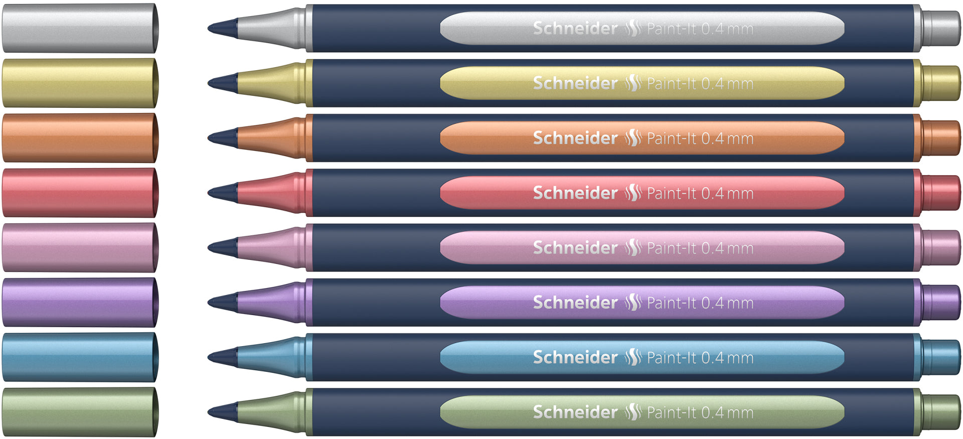 Schneider Schreibgeräte Paint-It 050 – Tintenroller-Set, schnelltrocknend, 0,4 mm, farbig sortiert, 8er Etui