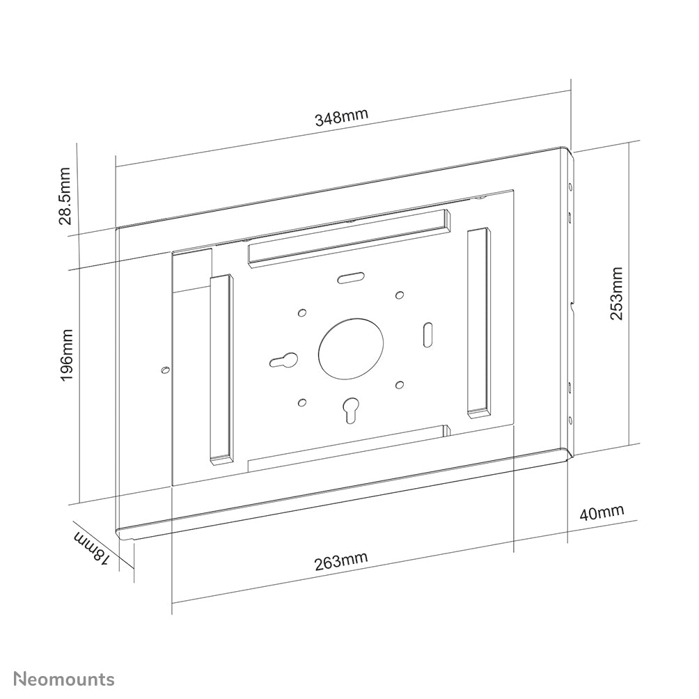 Neomounts Tablet-Wandhalterung – für iPad Pro 12,9" (4. Gen.) – abschliessbar, VESA 75×75 – Weiss