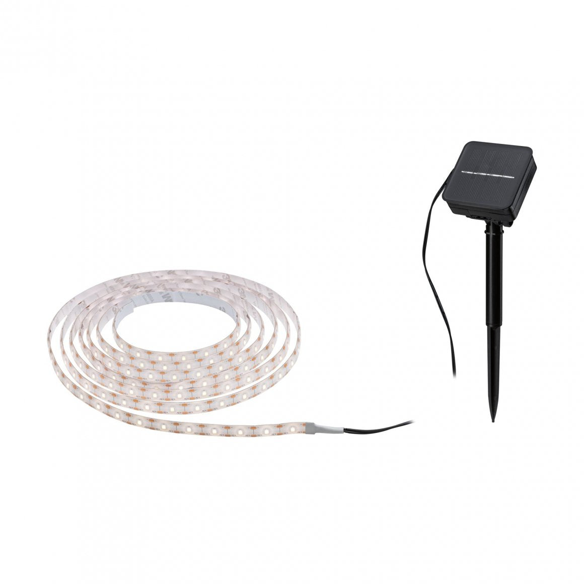 Paulmann LED-Streifen Aussen – 2700 K – IP44 – Akku & Solar – Dämmerungsautomatik – Schwarz – Kunststoff