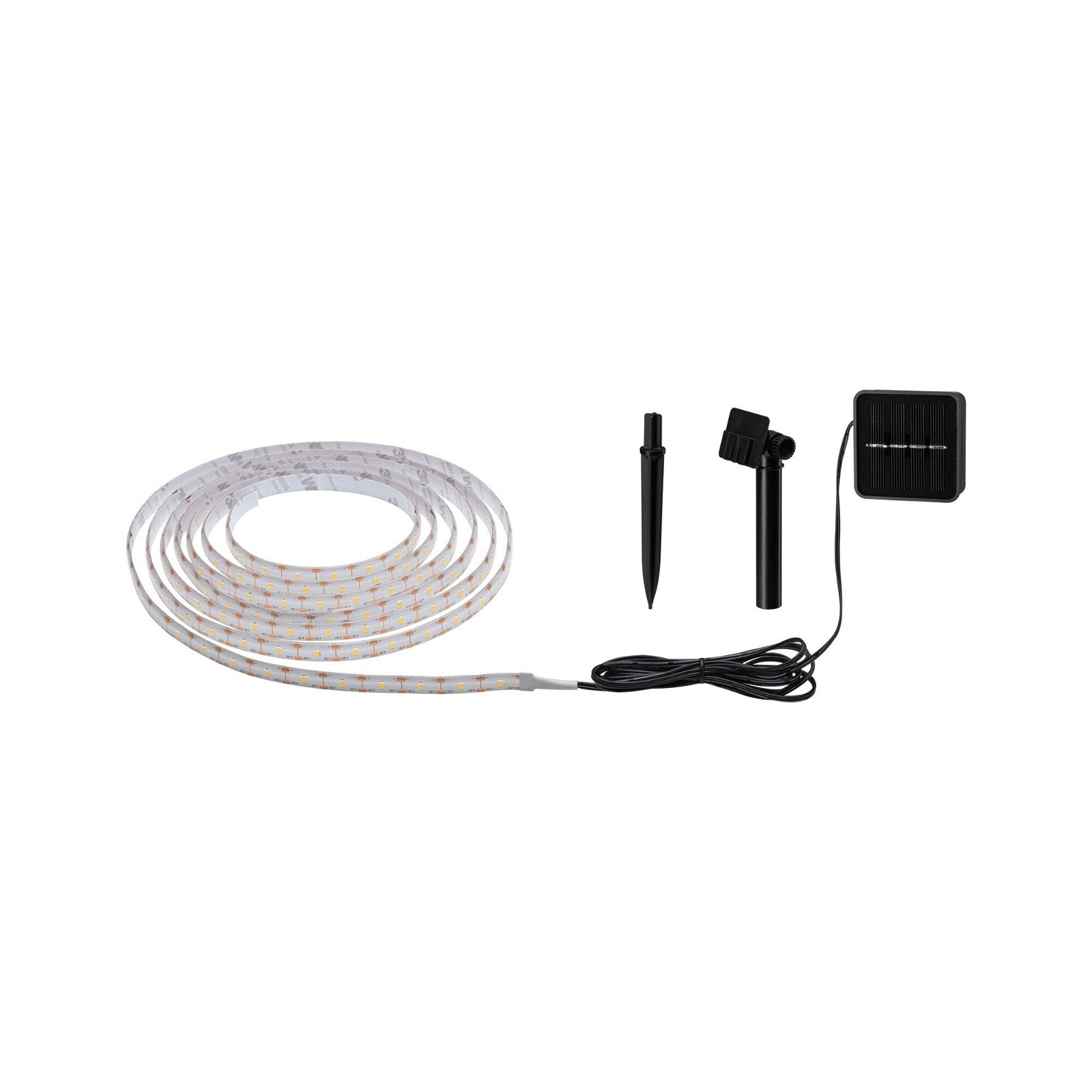 Paulmann LED-Streifen Aussen – 2700 K – IP44 – Akku & Solar – Dämmerungsautomatik – Schwarz – Kunststoff