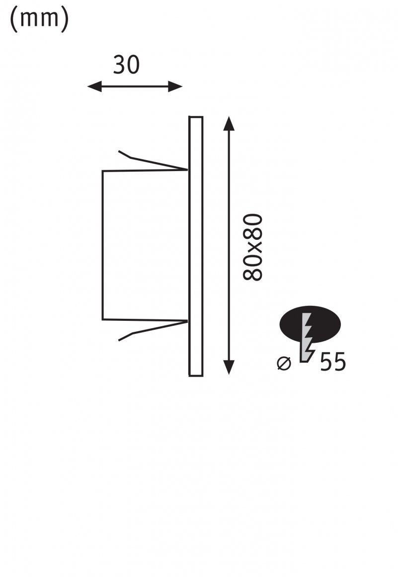 Paulmann Wandleuchte Edge Quadro – 8 × 0,5 cm, 100 lm, 1,2 W, 2700 K, schwarz