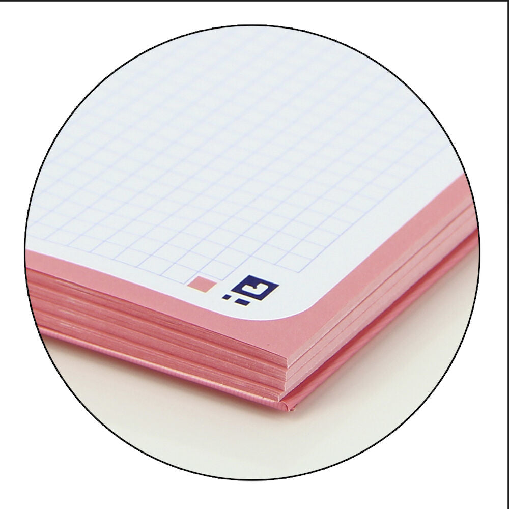 Oxford Spiralbuch – A4+ – kariert 5 mm – 80 Blatt – Hardcover, 4-fach gelocht, mikroperforiert – pastellrosa