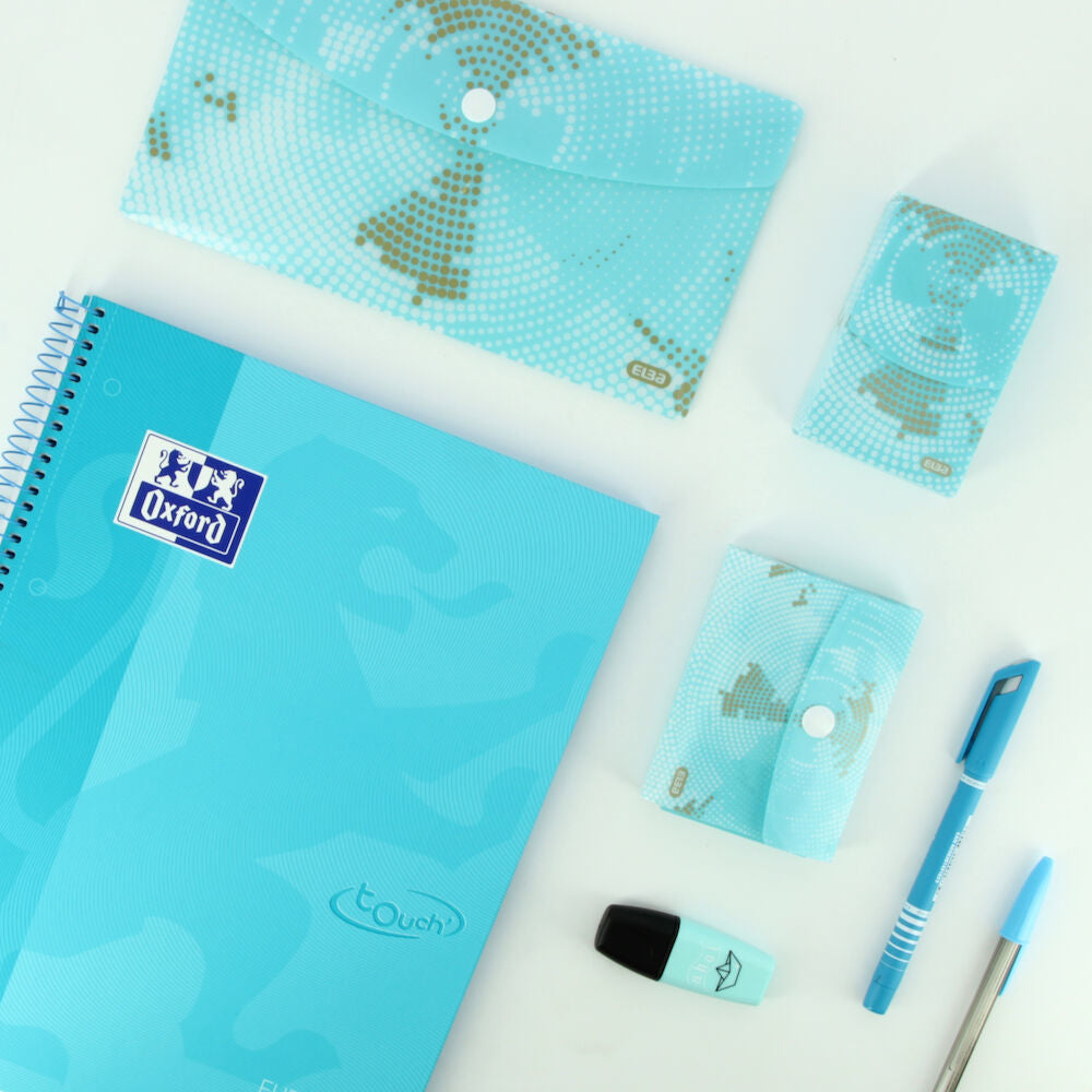 Oxford Spiralbuch – A4+ – kariert 5 mm – 80 Blatt – Hardcover, mikroperforiert, 4-fach gelocht – blau