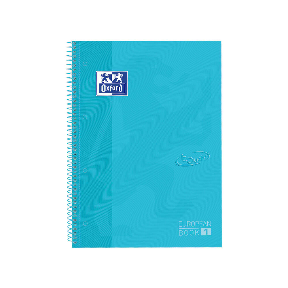 Oxford Spiralbuch – A4+ – kariert 5 mm – 80 Blatt – Hardcover, mikroperforiert, 4-fach gelocht – blau