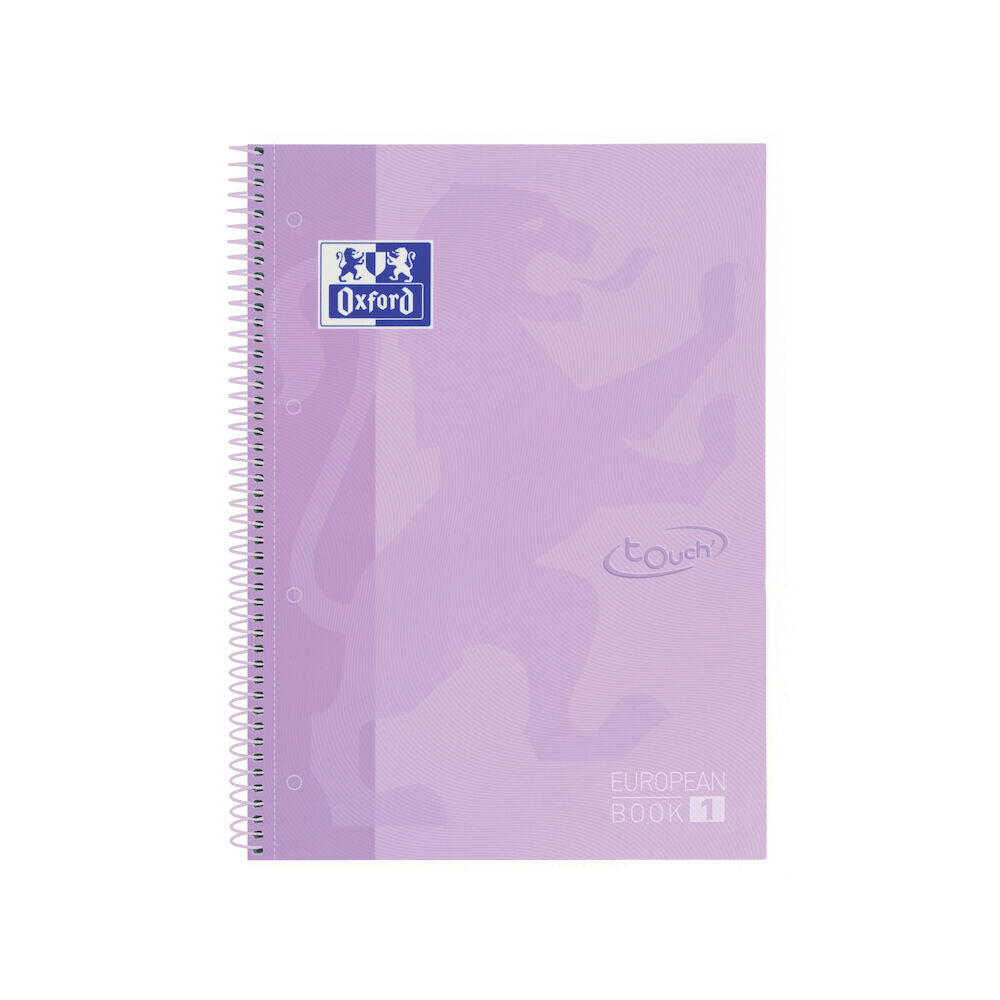 Oxford Spiralbuch – A4+ – mikroperforiert, 4-fach gelocht, Mini-Whiteboard, Scribzee-App-kompatibel, violett