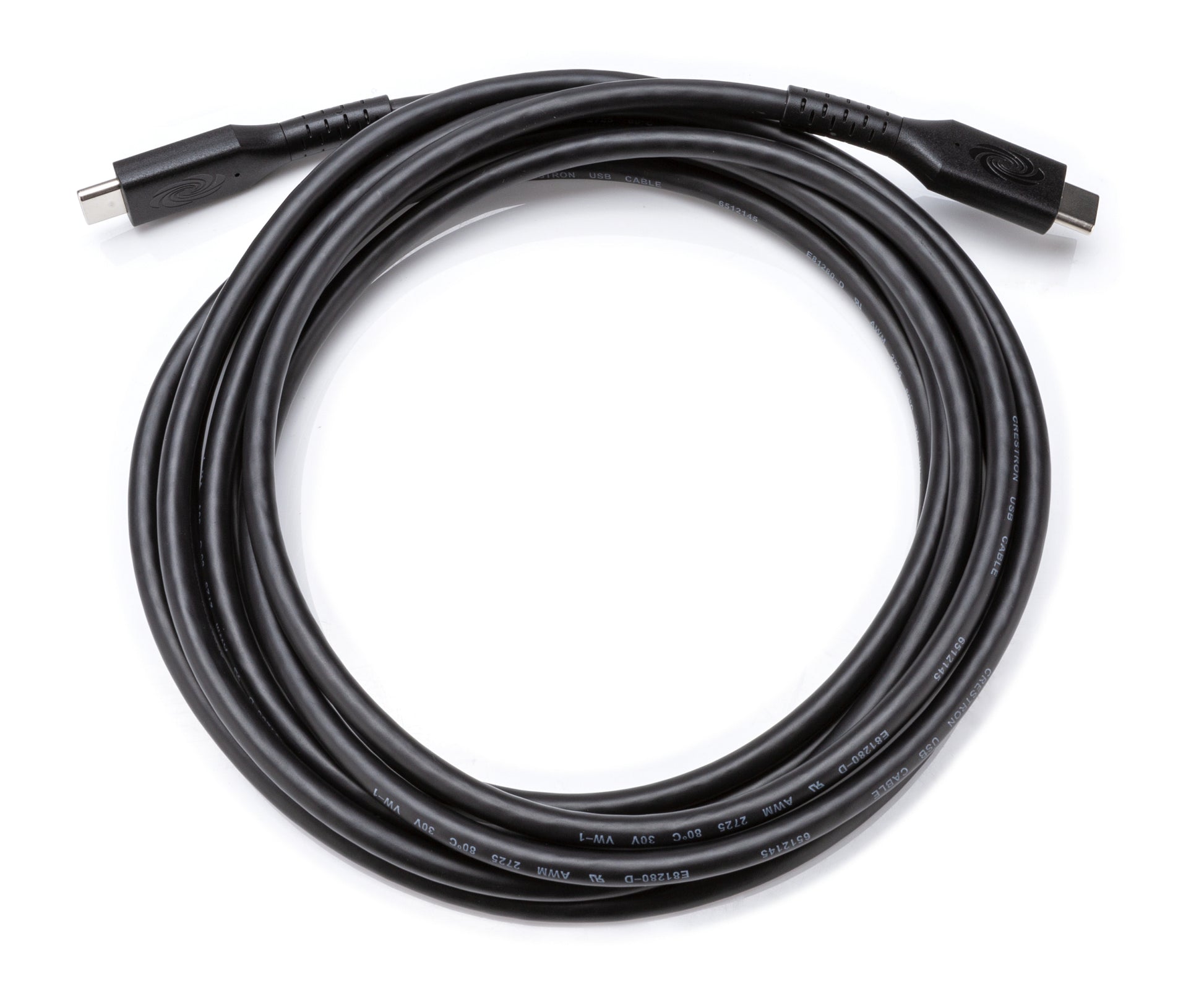 Crestron USB-C auf USB-C Kabel – USB 3.2 Gen 1 (5 Gbit/s) – 2,7 m – PD 60 W – Schwarz