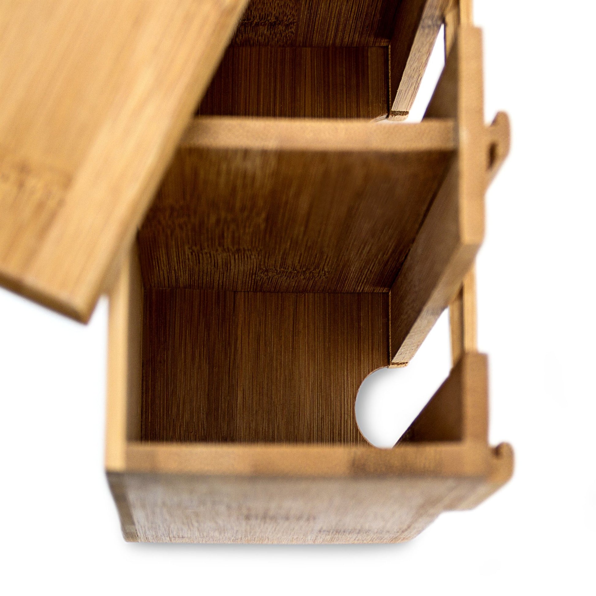 Relaxdays Teebeutelbox Bambus, 4 Fächer, 33,5 × 10 × 22 cm, Hellbraun