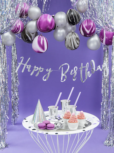 PartyDeco Teller, Papier/Karton rund – Ø 23 cm – silber – 6 Stk.