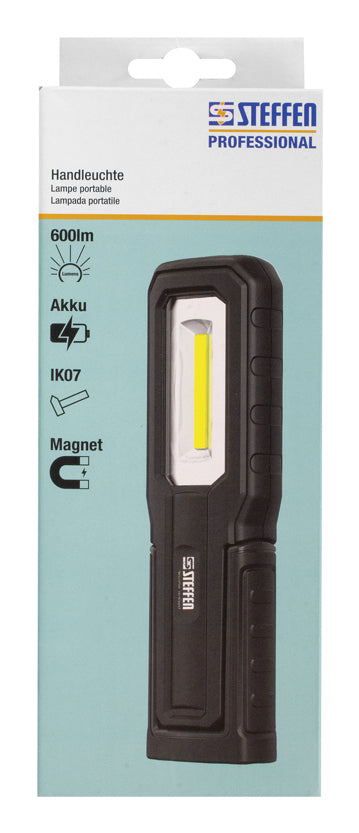 Steffen Arbeitsleuchte 65 00167 – 600 lm, 5 W, Akku 2000 mAh, IP54 – Schwarz