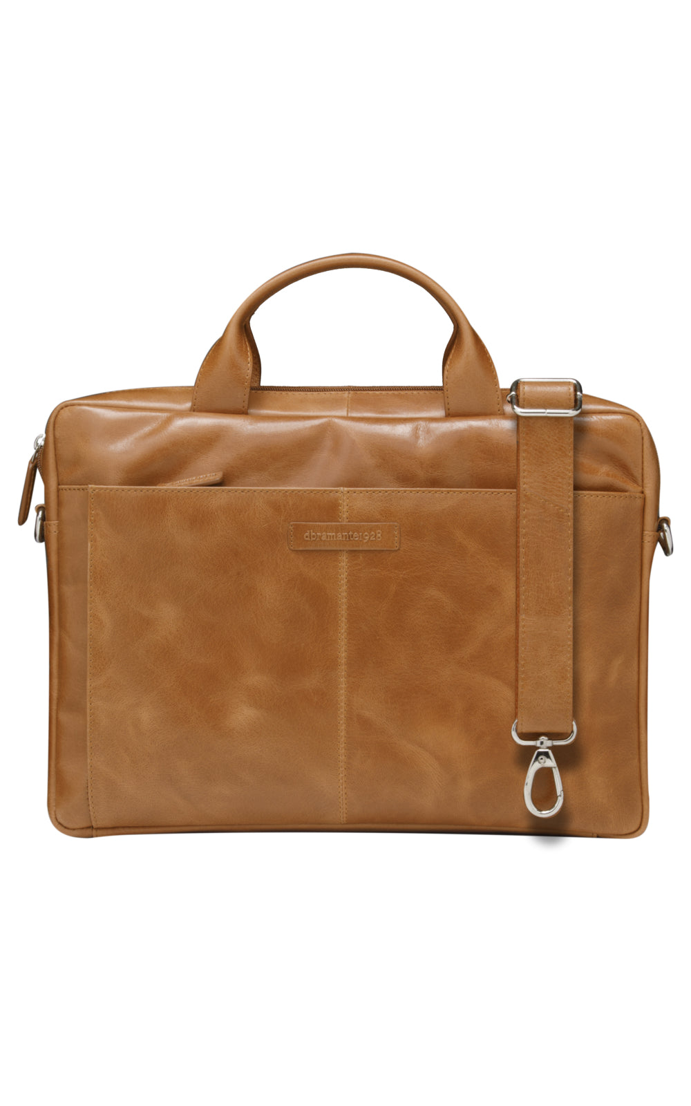 dbramante1928 Amalienborg Notebook-Tasche bis 15" – Vollnarbenleder, abnehmbarer Schultergurt – Braun