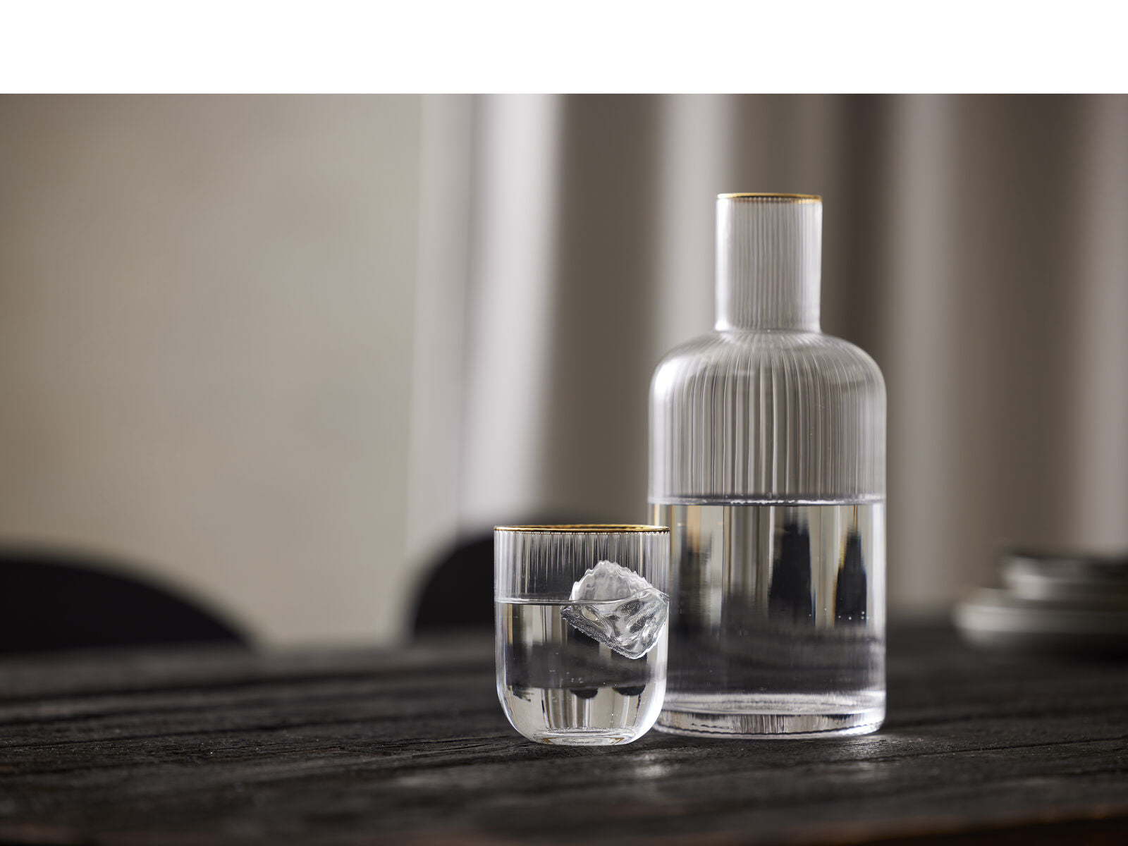 Lyngby Glas Trinkglas Palermo – 4er Set, 350 ml, Glas, Transparent/Gold