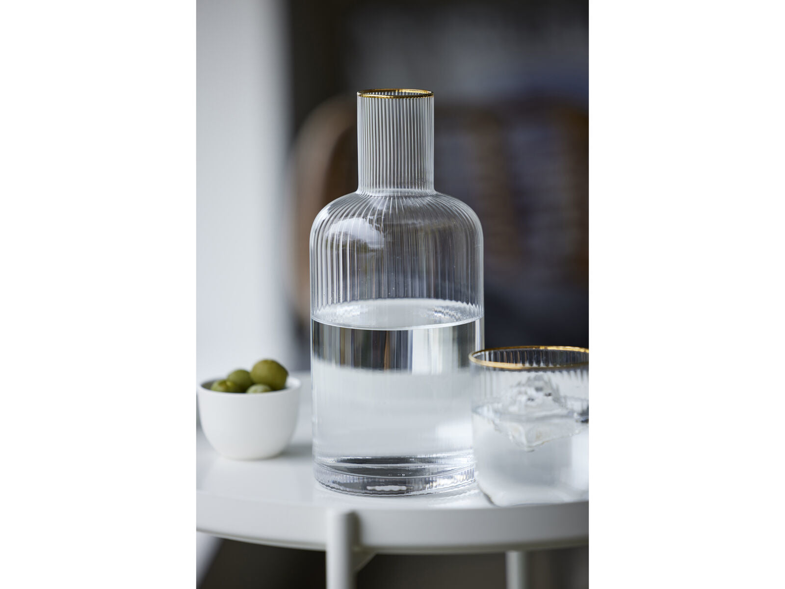 Lyngby Glas Trinkglas Palermo – 4er Set, 350 ml, Glas, Transparent/Gold