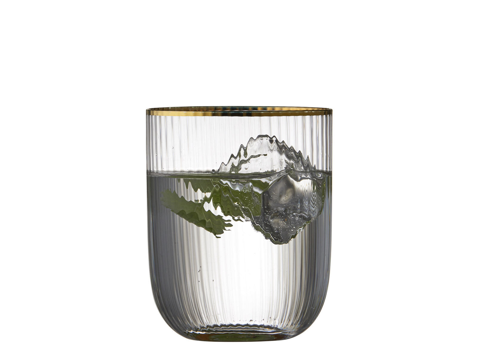 Lyngby Glas Trinkglas Palermo – 4er Set, 350 ml, Glas, Transparent/Gold