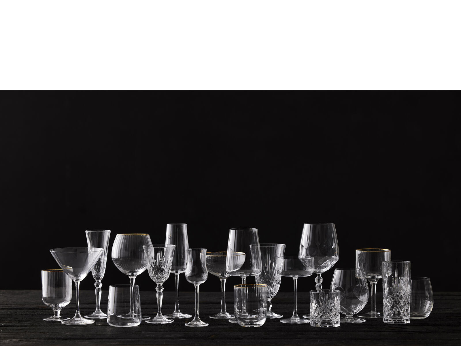 Lyngby Glas Trinkglas Palermo – 4er Set, 350 ml, Glas, Transparent/Gold