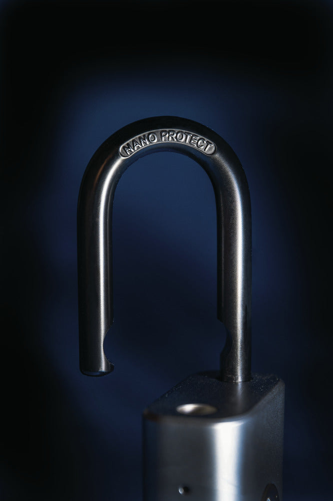 ABUS Fingerabdruck-Vorhängeschloss Fingerprint Touch 57/45 – 45 × 23 × 59 mm, silber