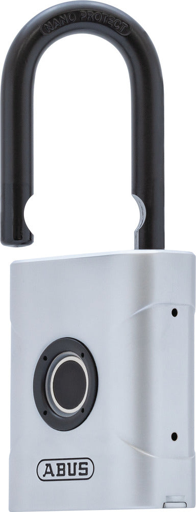 ABUS Fingerprint Touch Vorhängeschloss 57/50 – 50 × 23 × 59 mm, silber
