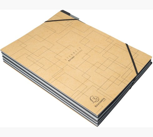 Exacompta Sammelmappe für A4, Karton, Braun, mit Gummizug