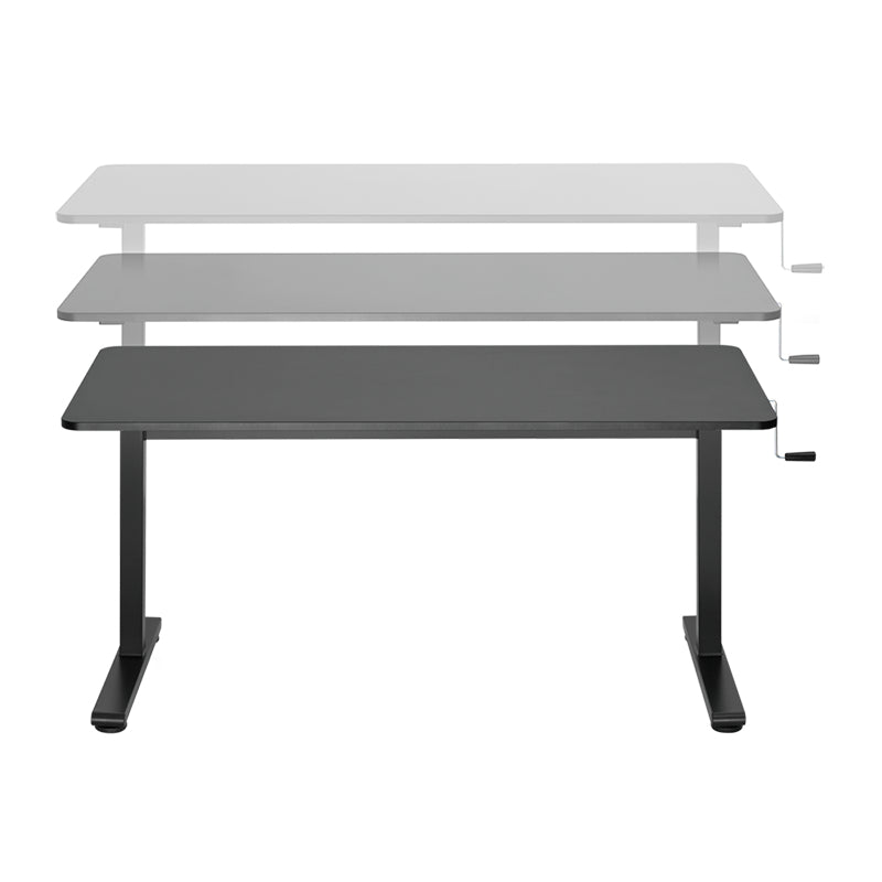LogiLink EO0027 – Sitz-/Steh-Tisch, manuell, 140 × 60 cm, Höhe 70–117 cm, 40 kg, schwarz