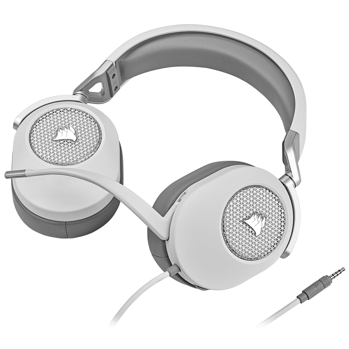 Corsair HS65 Surround – Gaming-Headset, kabelgebunden, 7.1, für PC, Boom-Mikrofon, Weiss