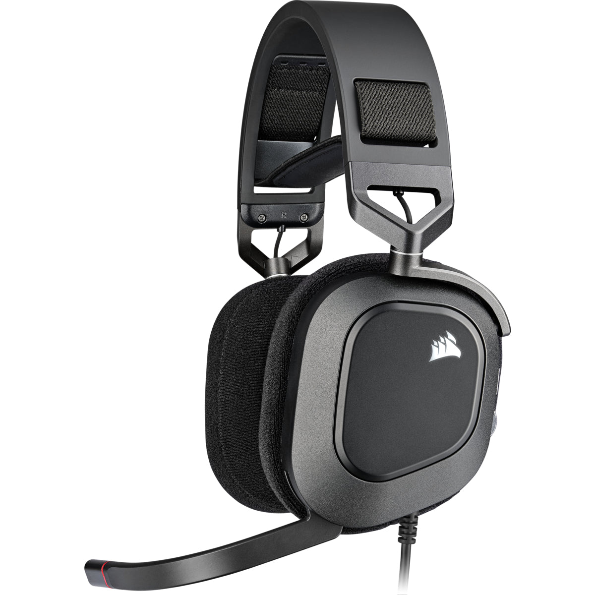 Corsair HS80 RGB – Gaming-Headset (Over-Ear) – USB-A, 7.1 Surround, wegklappbares Mikrofon – Schwarz – für PC