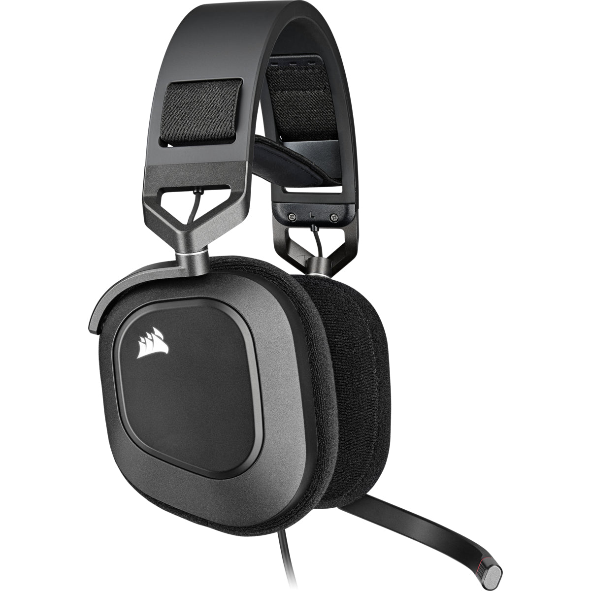Corsair HS80 RGB – Gaming-Headset (Over-Ear) – USB-A, 7.1 Surround, wegklappbares Mikrofon – Schwarz – für PC